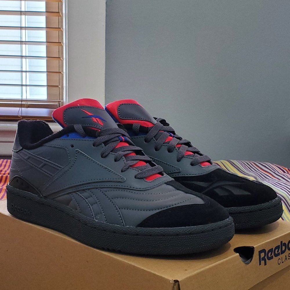 Reebok Mens Club C RC 1 Grey Black Pink Tennis